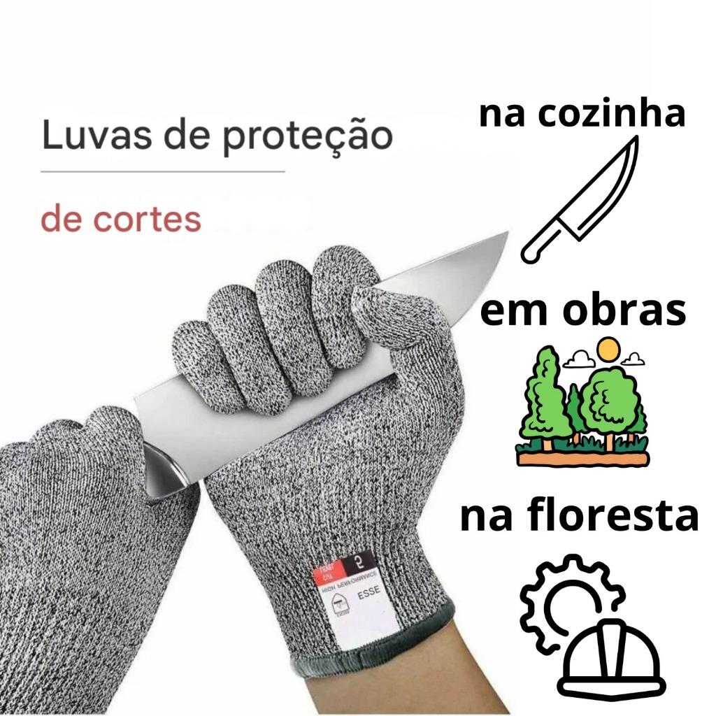 Par Luva Anti-corte Proteção Profissional Resistente Multiuso Premium Segurança EPI Frete Imediato