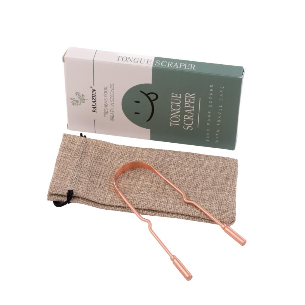 Kit Ferramenta P Limpar Língua De Cobre Raspagem Lingual Limpador Importado EUA Com Bolsinha e Caixa