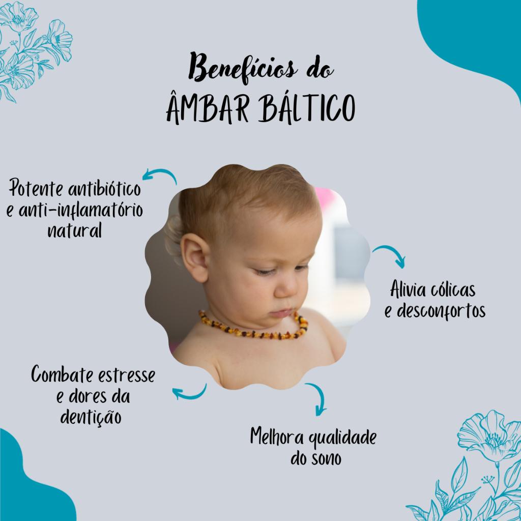 Colar de Âmbar de 0 a 3 anos - Original Com Certificado 33cm