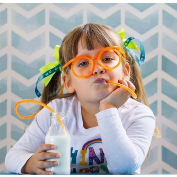 Kit 5 Óculos Canudo Divertido Infantil – Multicor, Reutilizável, Criativo para Festas e Brincadeiras Frete Rápido