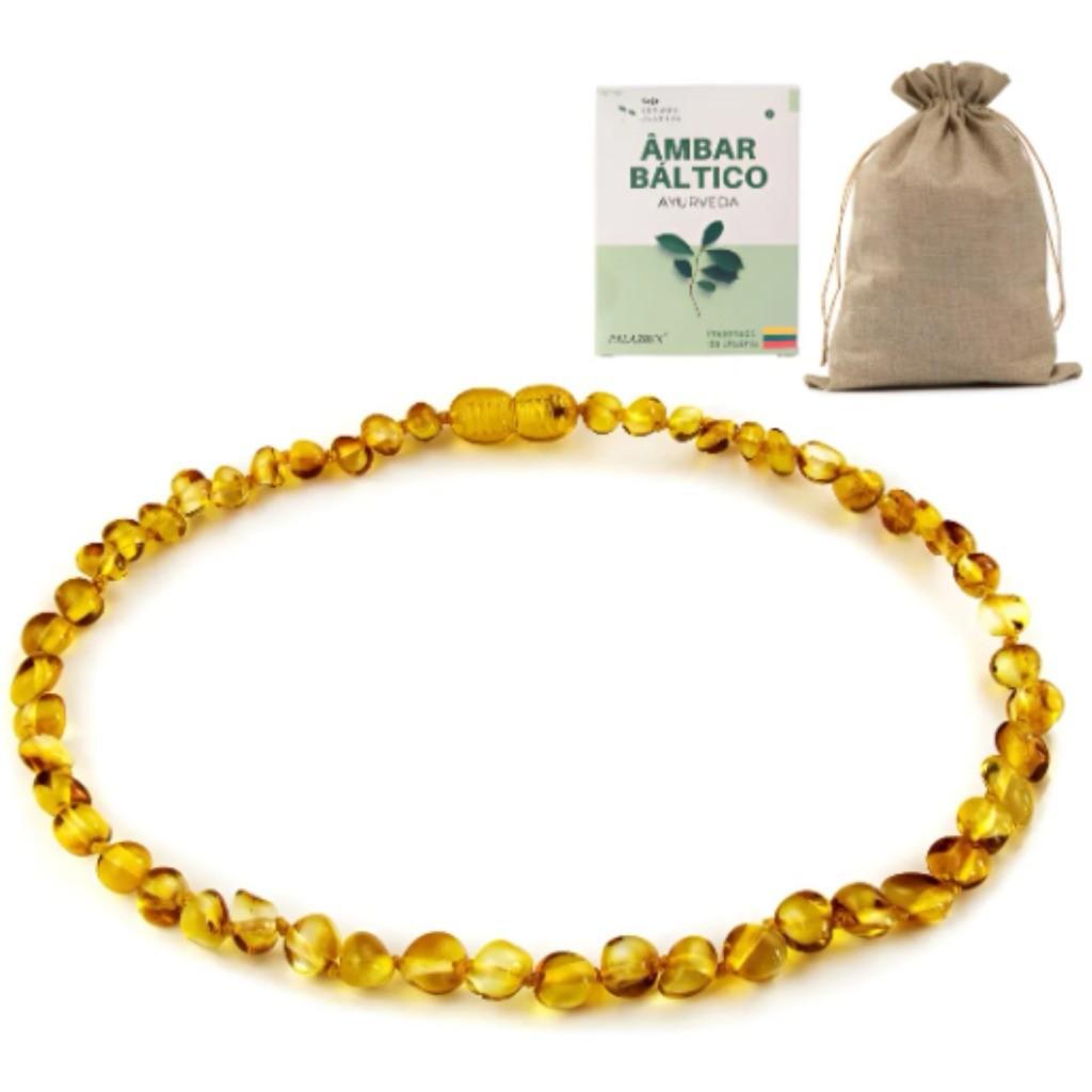 Colar Âmbar Báltico Original Com Certificado E Bolsa Adulto Feminino Masculino Multi Cores