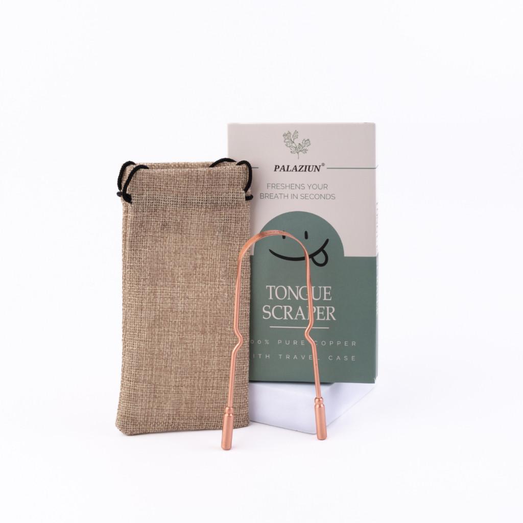 Kit Ferramenta P Limpar Língua De Cobre Raspagem Lingual Limpador Importado EUA Com Bolsinha e Caixa
