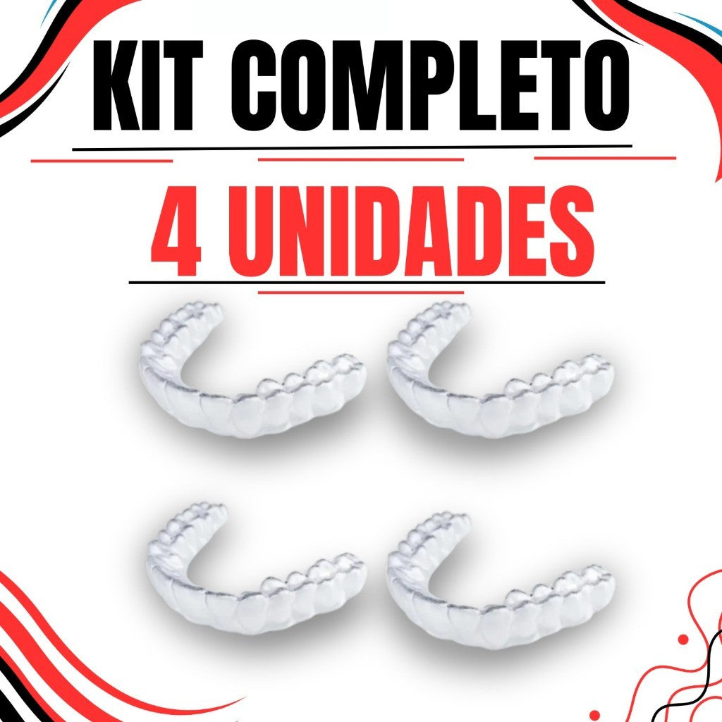 Protetor Bucal Moldávavel - Bruxismo Silicone Moldável 4 Placas Dormir Dentes
